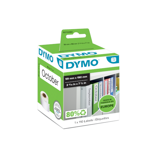 Shirit për Printer 3D Dymo Label 99019 / S0722480 - Zezë mbi Bardhë