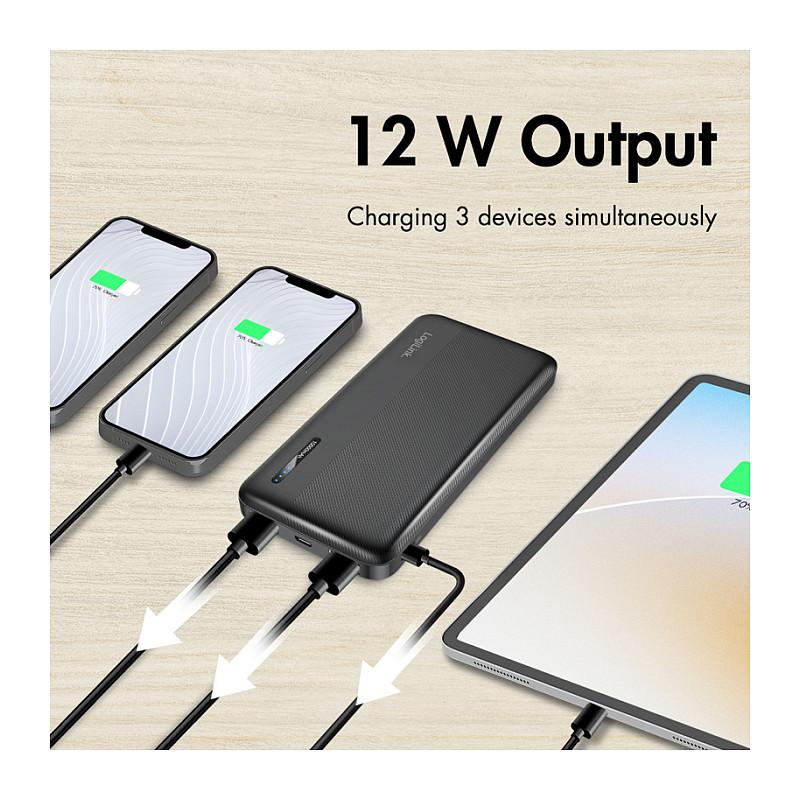 PowerBank LogiLink PA0338RF / 10000mAh / 2x USB-A / USB-C / 12W / Fast Charging - Zezë - 5