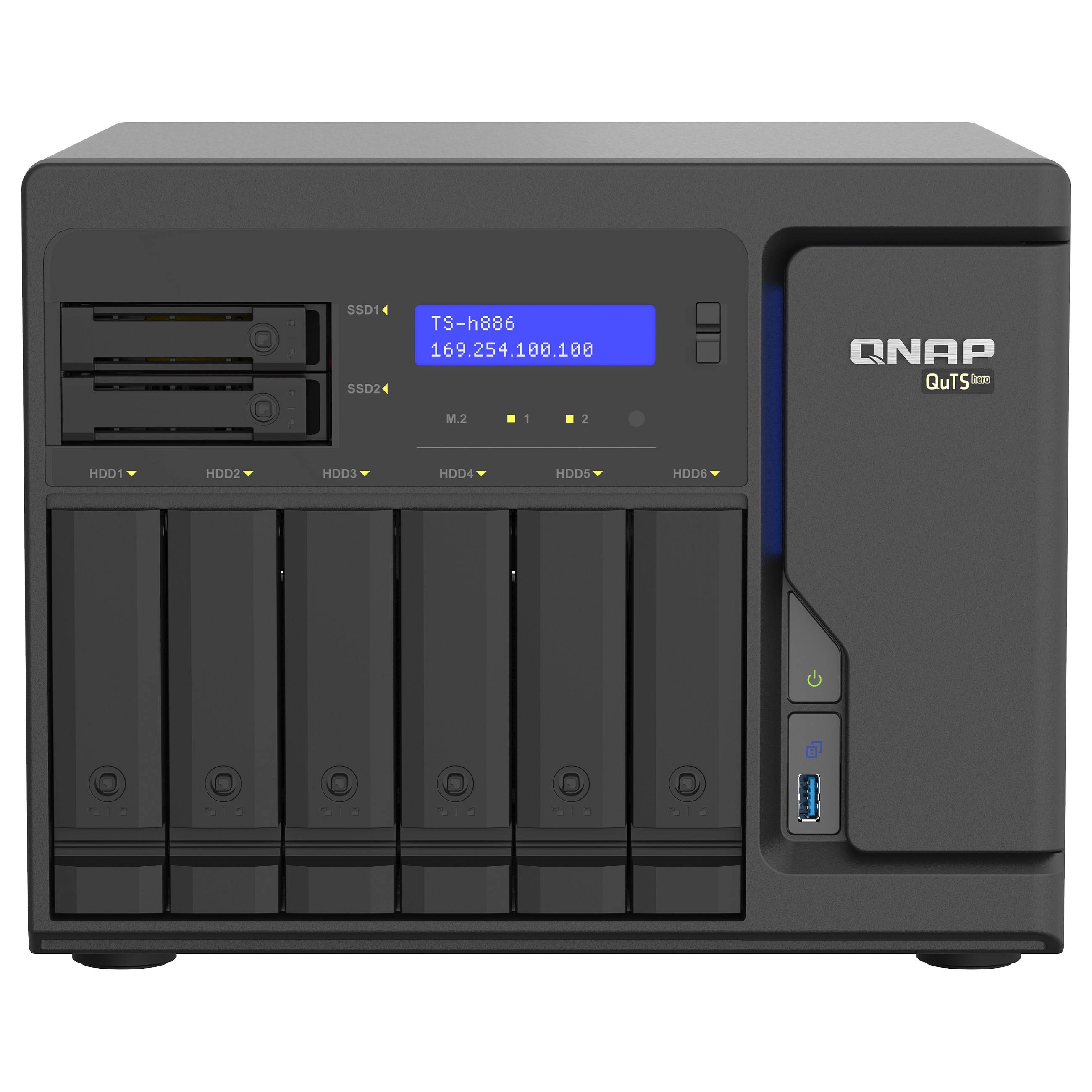NAS QNAP TS‑h886‑D1602‑8G‑BRO 8‑Bay QuTS hero / Intel Xeon D1602 / 2x M.2 NVMe Gen3 / 8GB / 5‑Year Warranty - 1