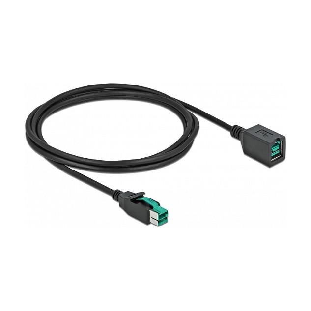 Kabllo për Furnizim me Energji DeLOCK 85981, PoweredUSB 12V në PoweredUSB 12V, 2m, 26/20 AWG, Double Shielded - Zezë - 3