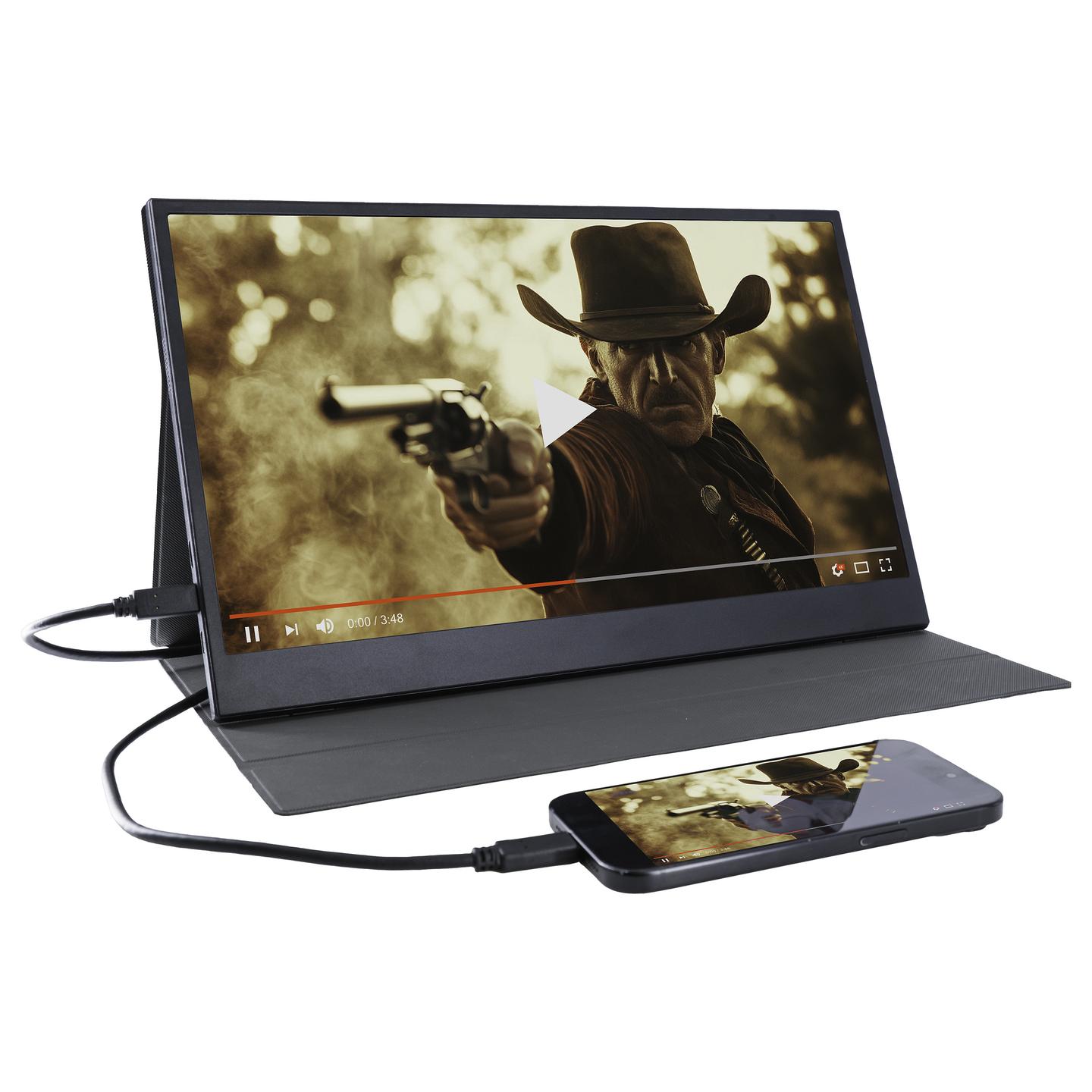 Monitor Portativ Denver PMO-15604 / 15.6" / Full HD IPS / 60Hz / 30ms / USB-C+Mini HDMI+3.5mm Audio - Zezë - 7