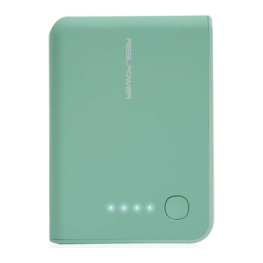 Powerbank RealPower PB-10k / 10000mAh / 2x USB-A / 2.1A / LED - Gjelbër - 3