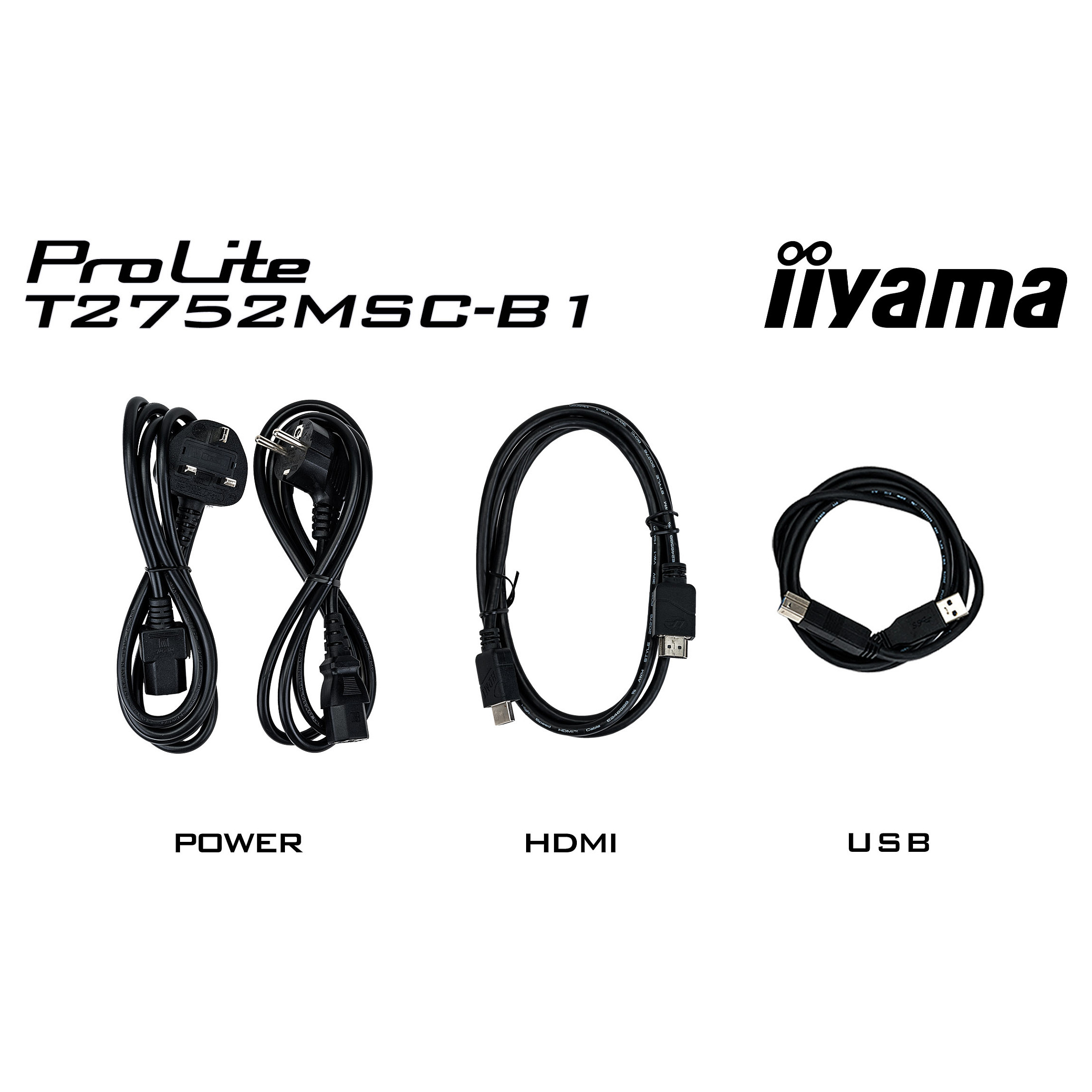Monitor iiyama ProLite T2752MSC-B1 / 27" / Full HD IPS / LED / Touchscreen / 60 Hz / 5 ms / HDMI+USB+DP+HDCP - Zezë - 22