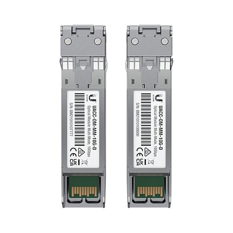 Transceiver SFP+ Ubiquiti UACC-OM-MM-10G-D-2, 10Gbps, Multi-Mode, 300m, 2 copë - Argjend