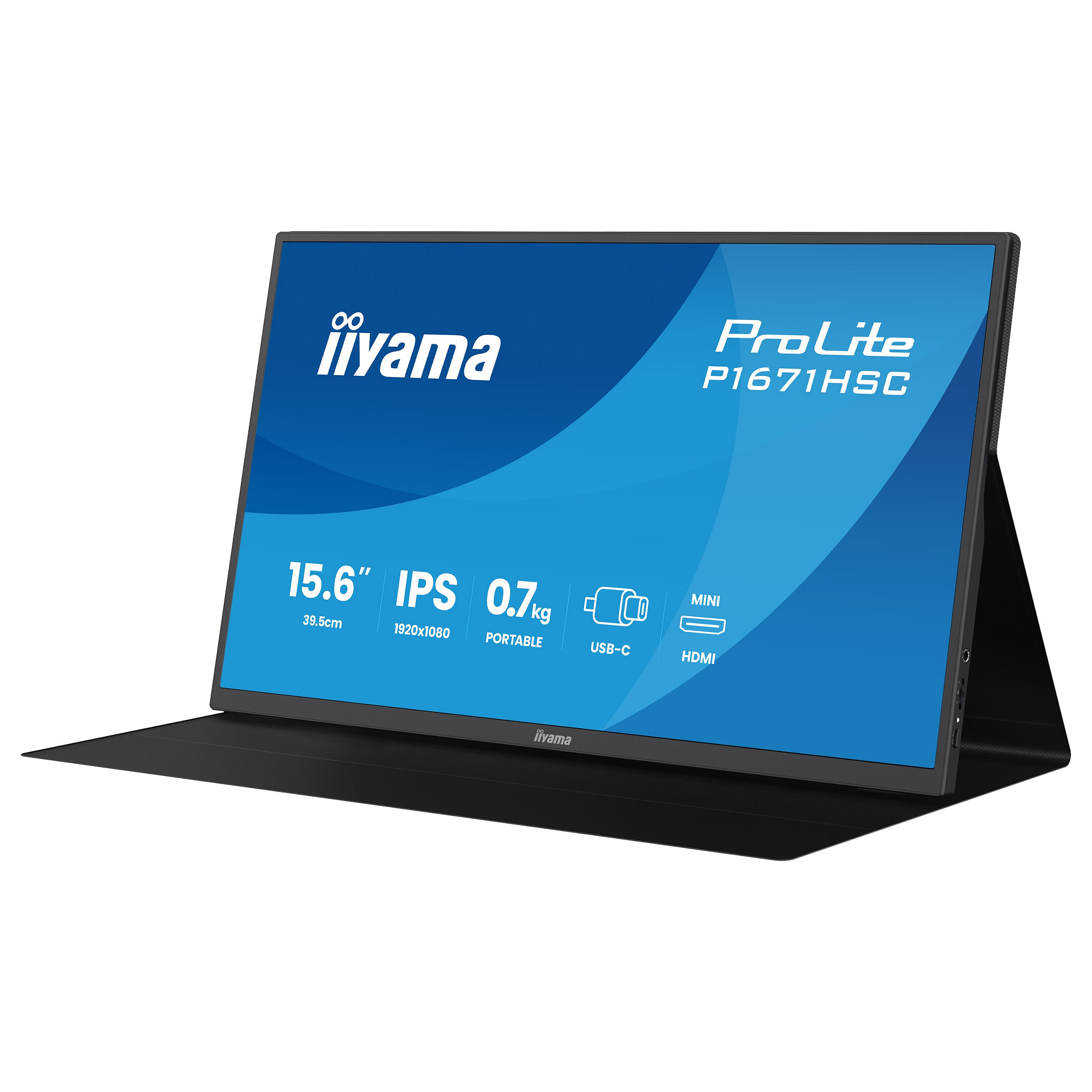 Monitor IIYAMA P1671HSC-B1 / 15.6" / Full HD IPS LED / 60 Hz / 3ms / USB-C + HDMI - Zezë - 6