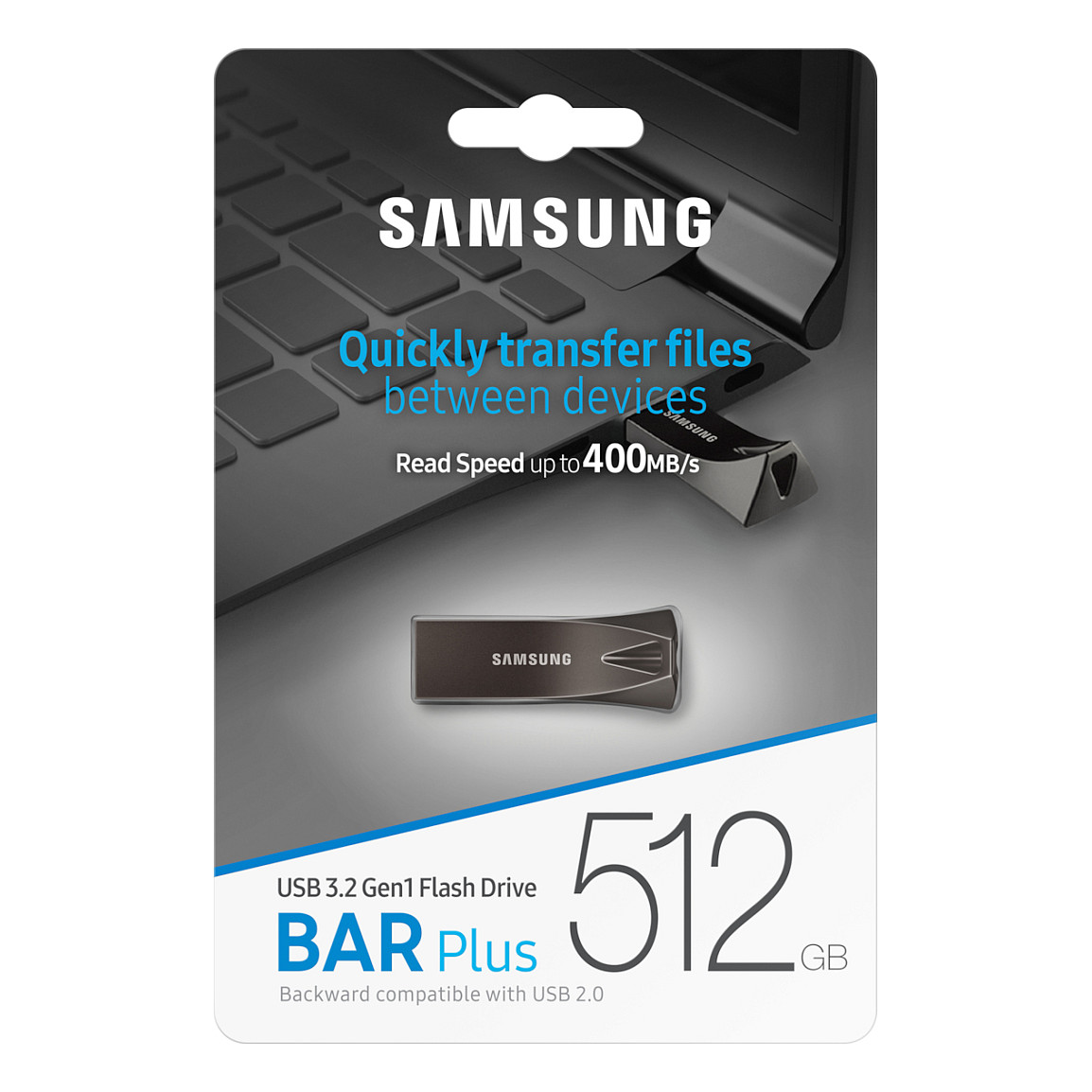 Flash Drive USB Samsung BAR Plus  512GB / USB 3.1 - Gri e mbyllur - 6