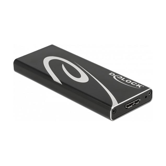 Këllëf për SSD DeLOCK 42007 / M.2 SATA / USB 3.2 Gen 2 / 6Gbps / 2230-2280 – Zezë