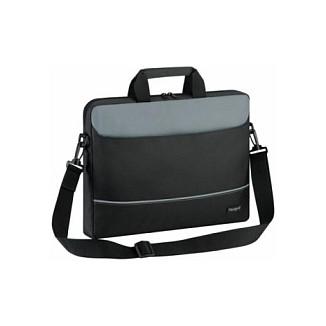 Çantë për Laptop Targus Intellect TBT238EU, 15.6", Poliester, Ndarje e Mbushur, Xhep i Përparmë, Rrip Shpatulle - Zezë/Hiri
