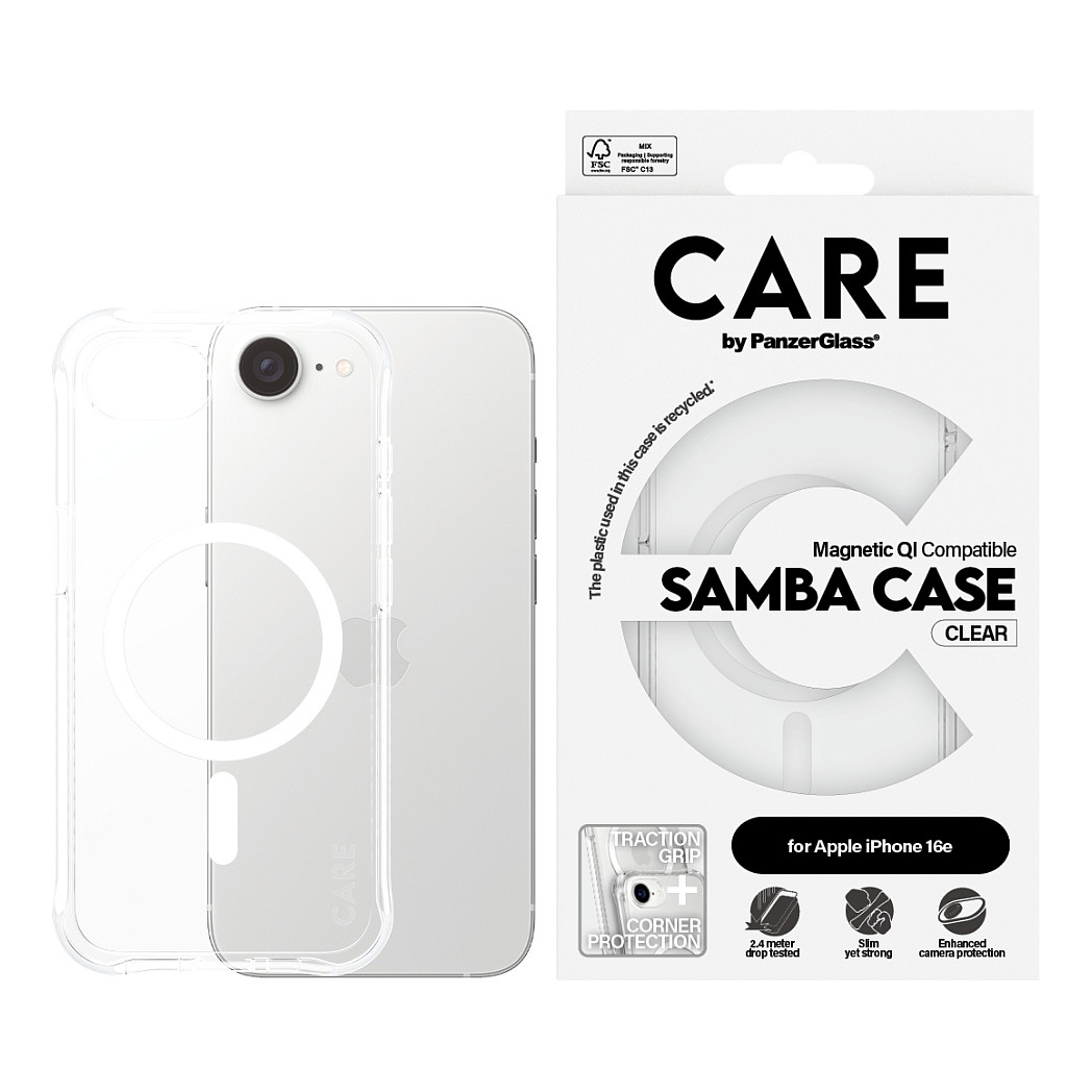 Aksesorë për telefon CARE / Case Fashionable Samba with MagSafe / iPhone 16e - Transparent - 2