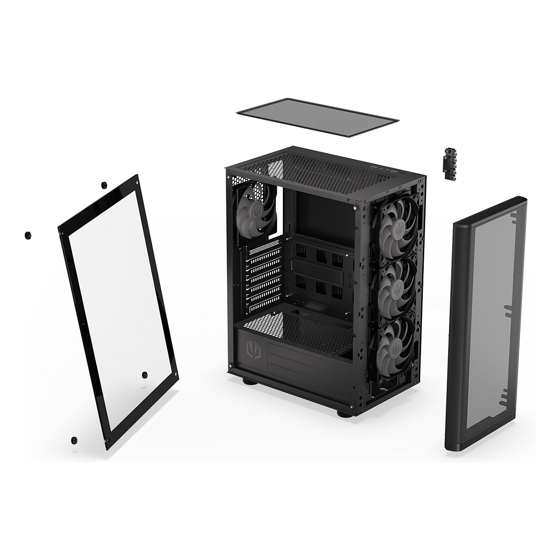 Kasë PC ENDORFY Ventum 200 ARGB / Midi Tower / ATX / 3x 120mm + 1x 120mm ARGB Fan / Tempered Glass - Zezë - 30