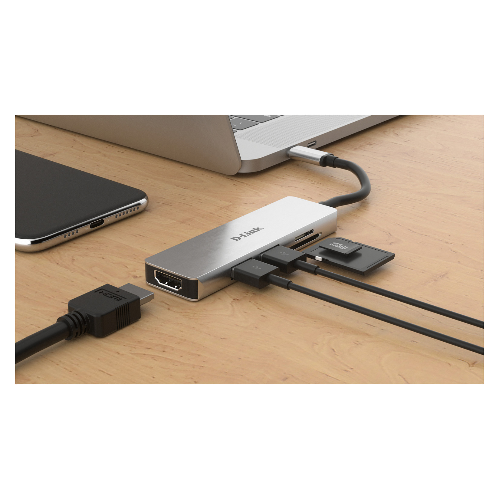 HUB USB‑C D‑Link DUB‑M530 / USB 3.0 / HDMI / Card Reader - 4