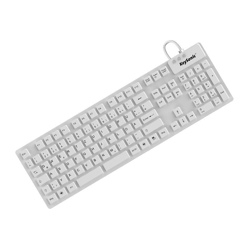Tastierë me kabllo KeySonic KSK-8030 IN (DE) / QWERTZ / 105 Taste / USB - Bardhë