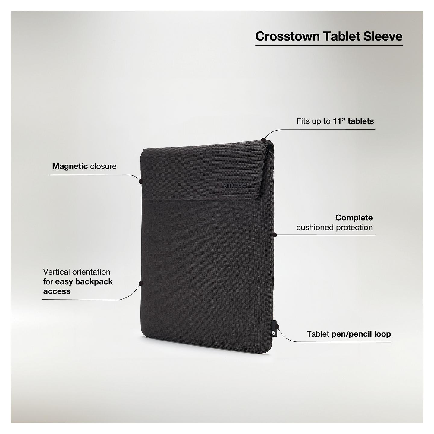 Çantë për Tablet Incase Crosstown Sleeve / 11" / Woolenex / Xhep i Jashtëm / Mbyllje me Zinxhir - Zezë - 4