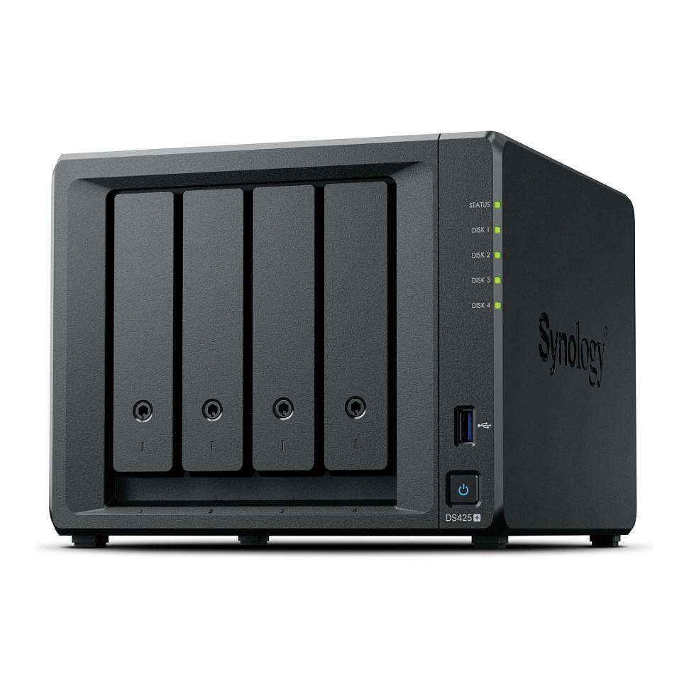 NAS Synology DiskStation DS425+, 4 Bay, Intel Celeron J4125, 2GB DDR4, 1GbE, 2.5GbE - Zezë
