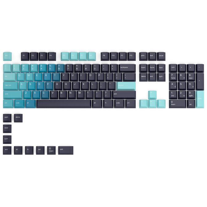 Keycaps për Tastierë Glorious GPBT, 114 PBT, ANSI, US-Layout, Celestial Ice - Zezë, Blu