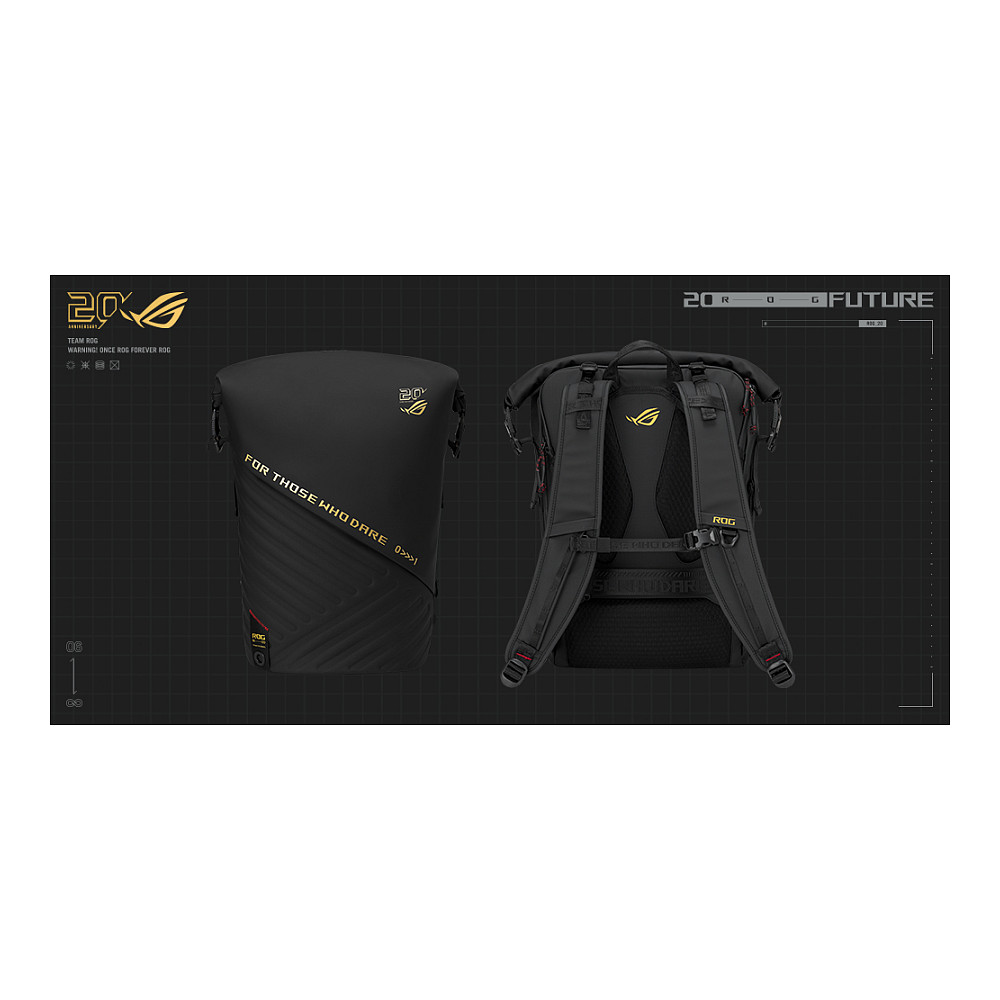 Çantë ASUS ROG SLASH Edition 20 / 18" / 26L / Roll-Top / FIDLOCK / Water-Repellent - Zezë - 12