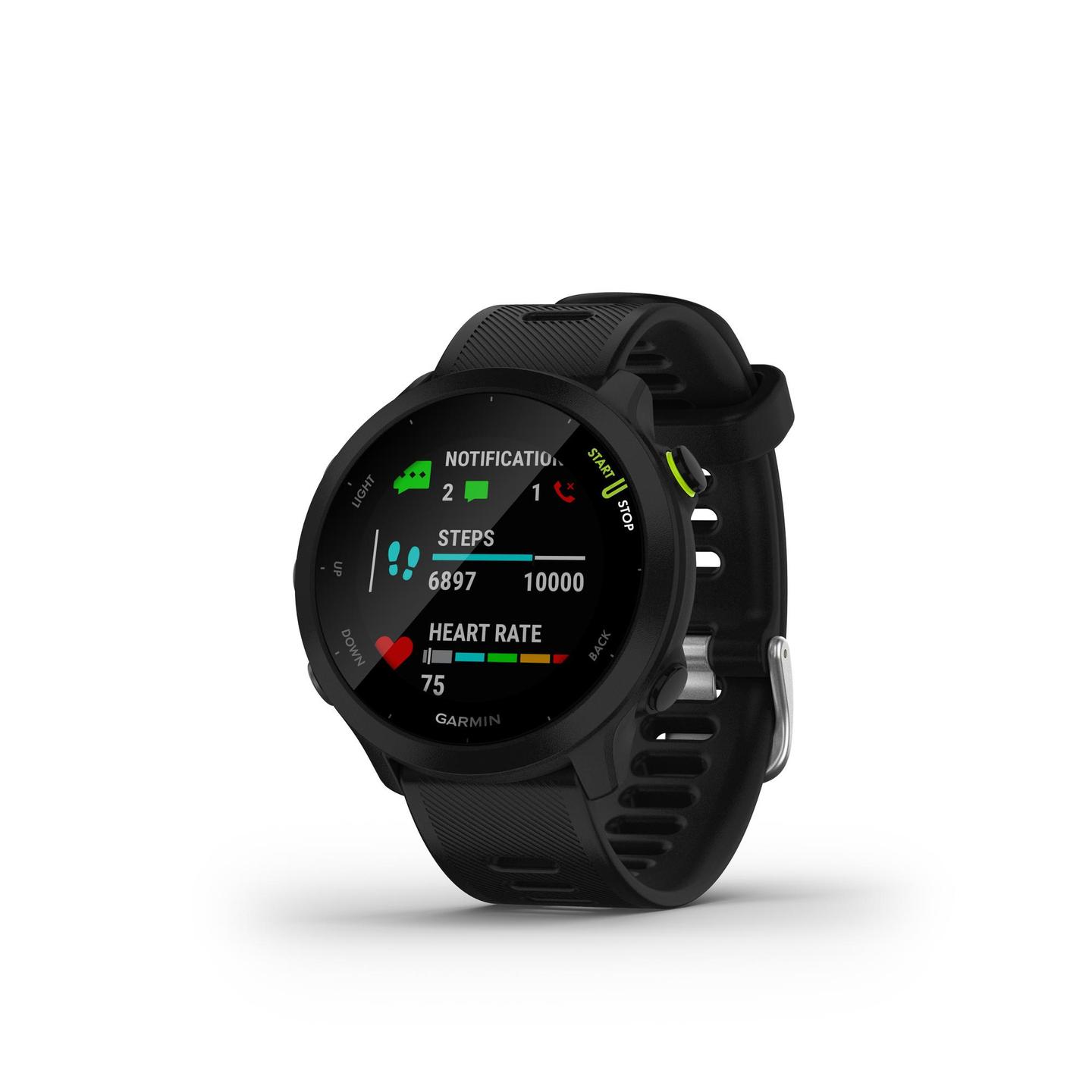 Orë e Mençur Garmin Forerunner 55 / 010-02562-10 / 42mm / 1.04" MIP / 208 × 208 / GPS / 5 ATM – Zezë - 1
