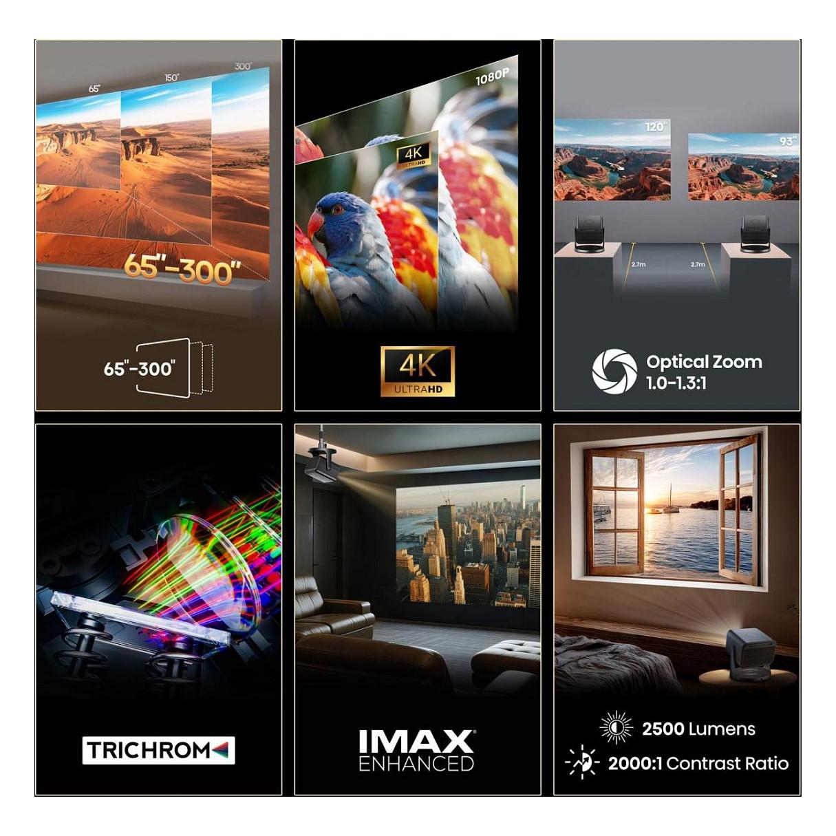 Projektor Hisense C3, 4K UHD, DLP, TriChroma Laser, 2500 ANSI Lumen, Dolby Vision, HDR10+, VIDAA - Hiri Metalik - 3