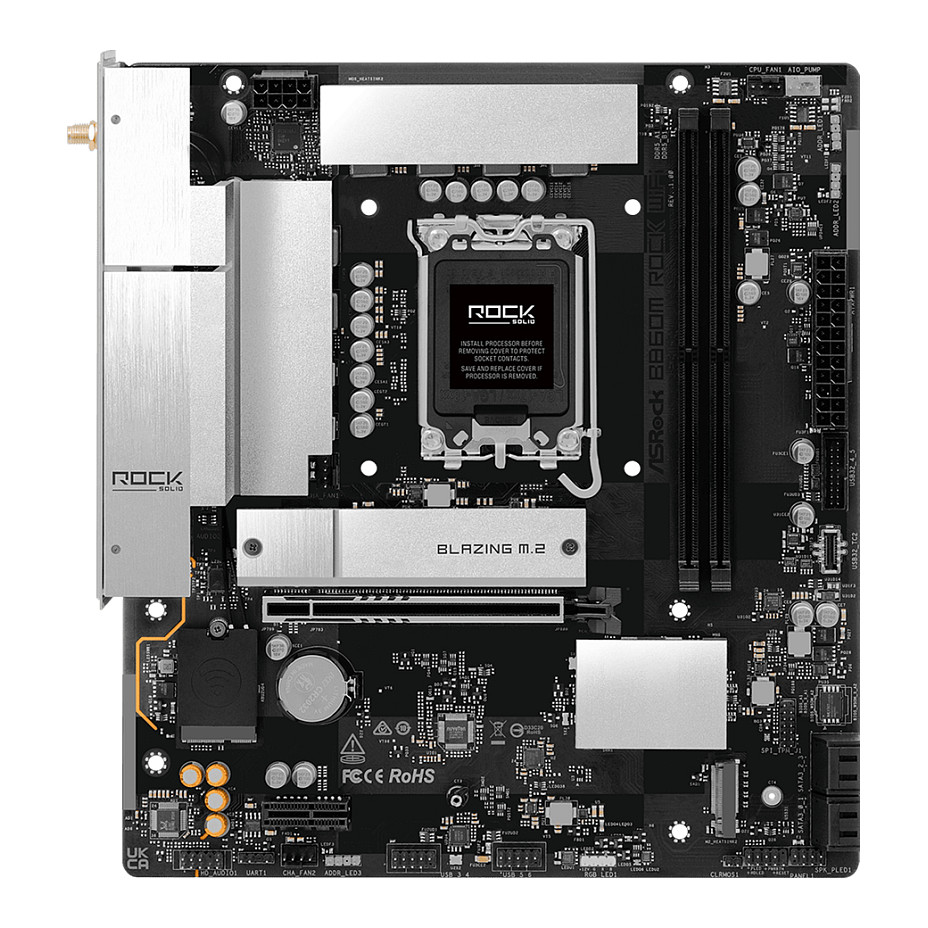 Pllakë Amë Intel ASRock B860M Rock WiFi / Chipset B860 / Socket 1851 / mATX / DDR5 / HDMI+DP - 2