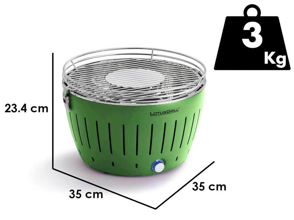 Grill LotusGrill G34 U GR, 32cm, me Qymyr, me Ventilator - Gjelbër - 3