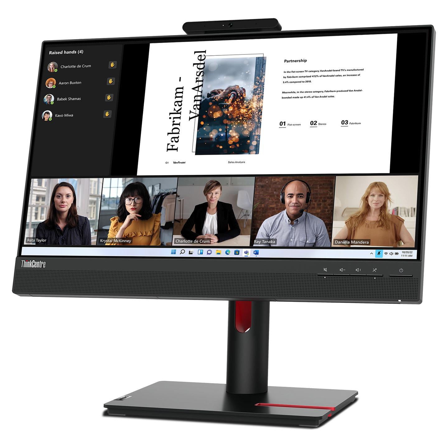 Monitor Lenovo ThinkCentre TIO-22 Gen5 / 21.5″ / FHD IPS Touch / 60 Hz / 4 ms / DP + HDMI + USB-C - Zezë - 12