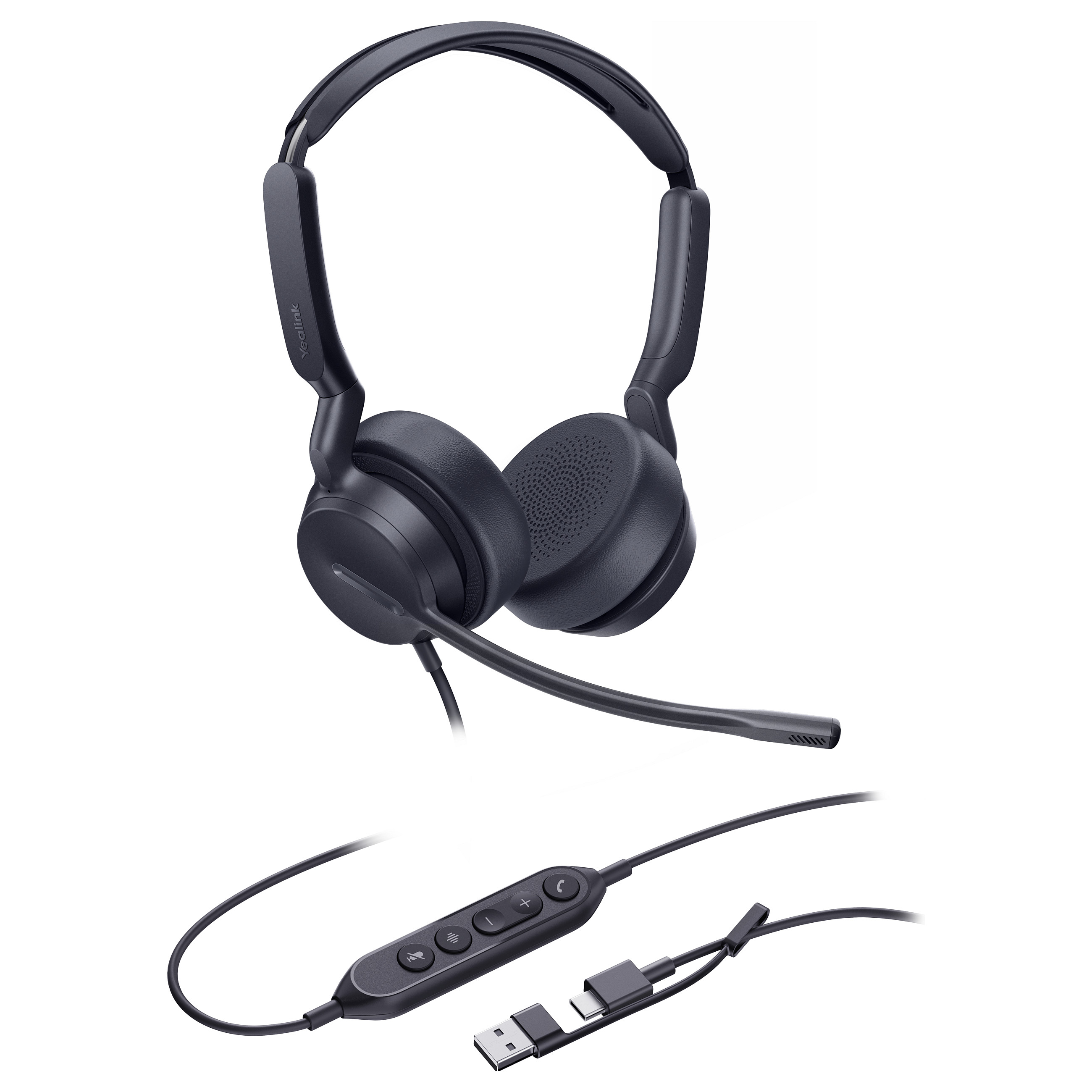 Kufje me Kabllo Yealink UH42 Dual UC / USB-C & USB-A - Zezë - 1