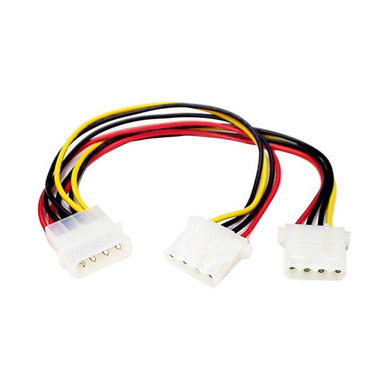 Kabllo për Furnizim me Energji StarTech.com PYO2L / Molex 4-pin - 2x LP4 4-pin / 0.23m - Bardhë
