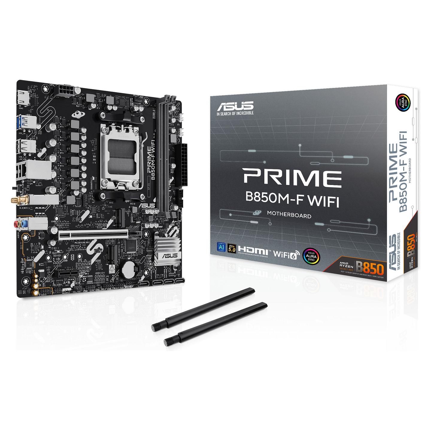 Pllakë Amë AMD AM5 ASUS PRIME B850M-F WIFI / DDR5 / mATX / HDMI - 7