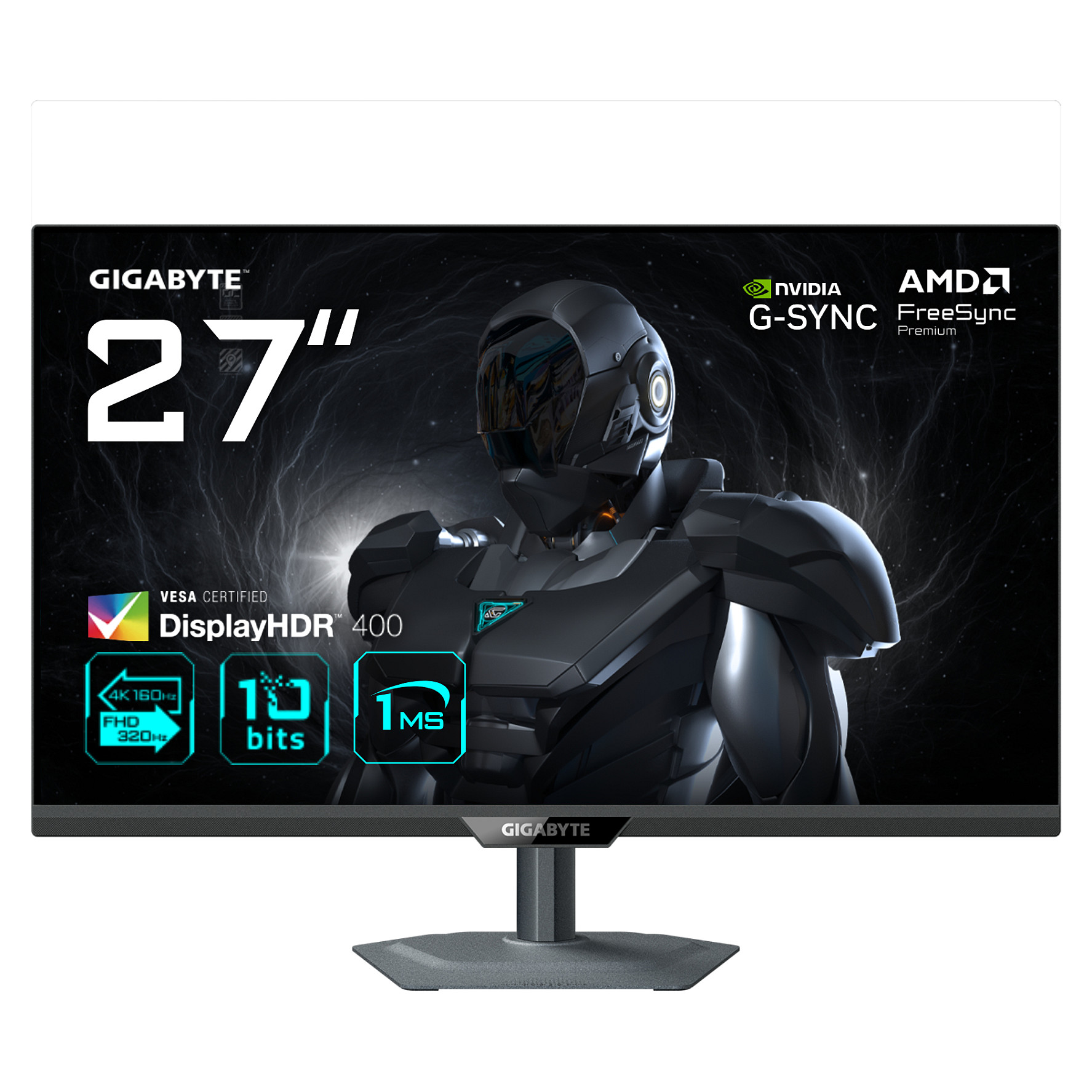 Monitor Gaming GigaByte G27U / 27"/ 4K UltraHD SS-IPS LED / 320Hz / 1ms / HDMI+DP - Zezë - 1