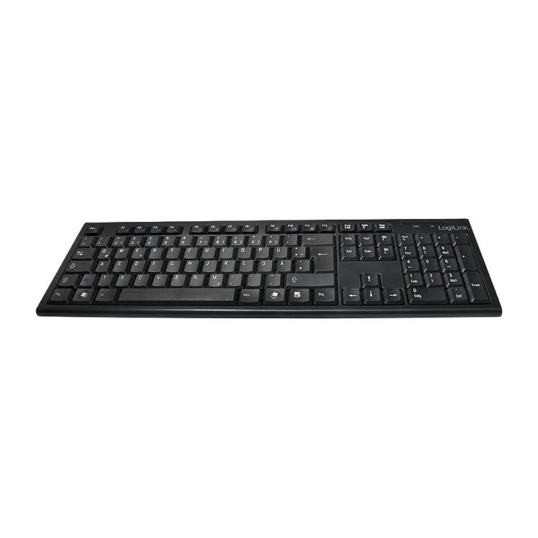 Combo (Tastierë & Maus) LogiLink ID0104, Wireless, QWERTZ, 2.4 GHz, 13 Hotkeys, 1000 DPI - Zezë