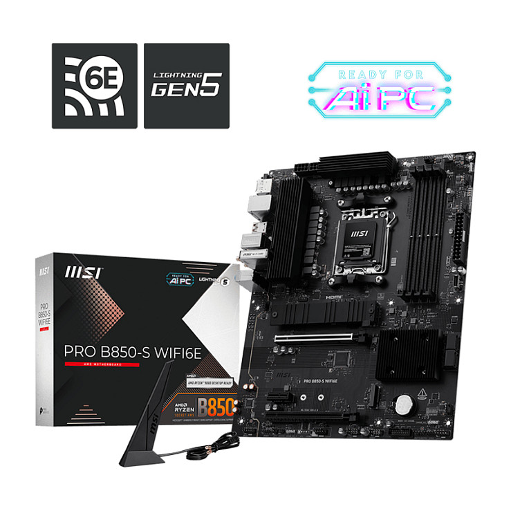 Pllakë Amë AMD AM5 MSI PRO B850-S WIFI 6E / ATX / DDR5 / HDMI+DP - 2