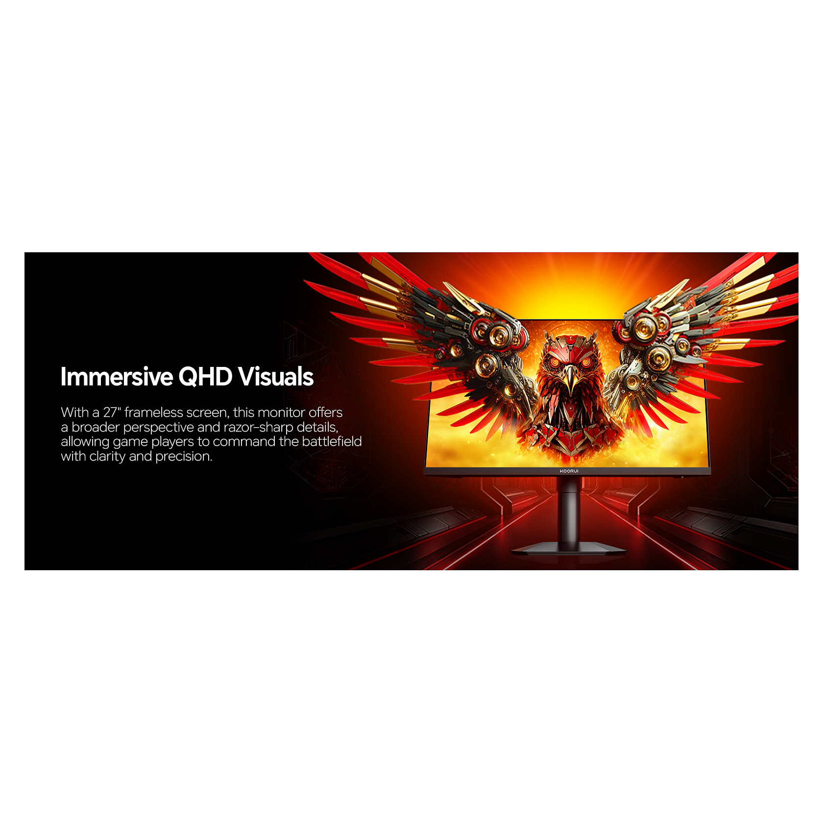 Monitor Gaming KOORUI G2722P / 27"/ Quad HD IPS / 200Hz / 1ms / HDMI+USB+DP - Zezë - 10