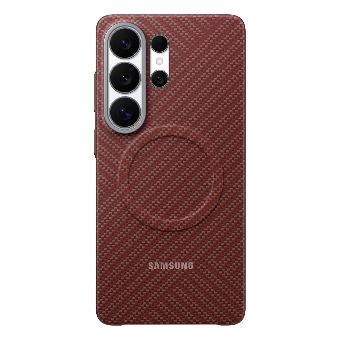 Case për Telefon Samsung M3 Carbon Magnet, për Galaxy S26 Ultra, Fibër Karboni, Magnetik - Kuqe