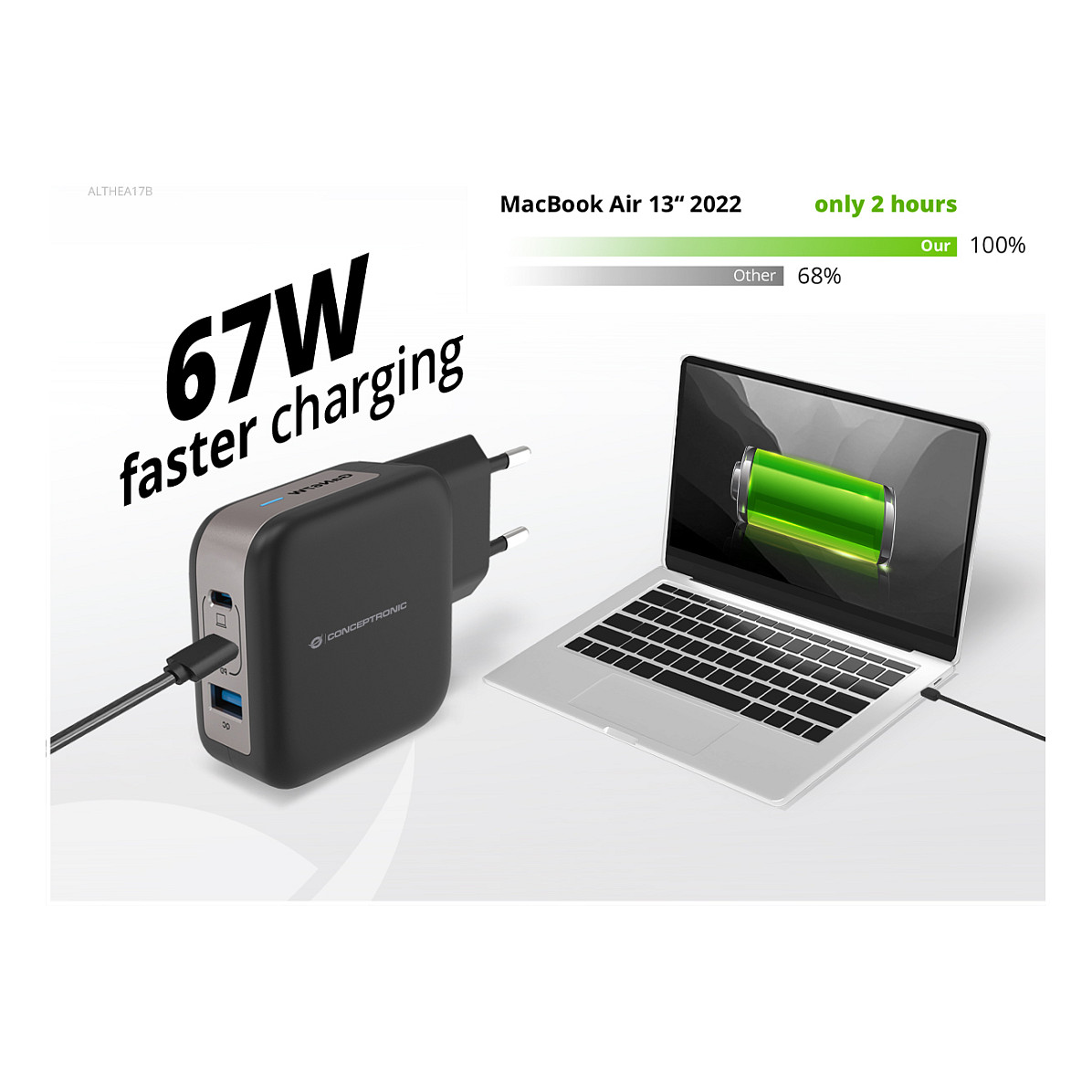 Adapter Conceptronic ALTHEA17B / 67W / 2x USB-C / 1x USB-A / QC 3.0 / PPS - Zezë - 7