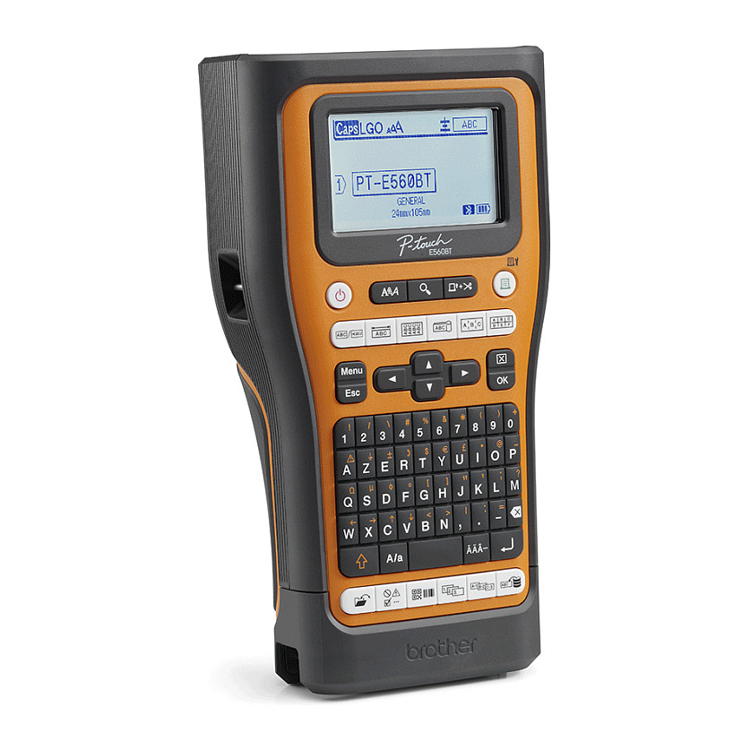 Printer Label Mobile Brother PT-E560BTVP / Për Etiketa / Termal / 180 DPI / 24mm / 30 mm/sec / USB + Bluetooth - Portokalli - 11