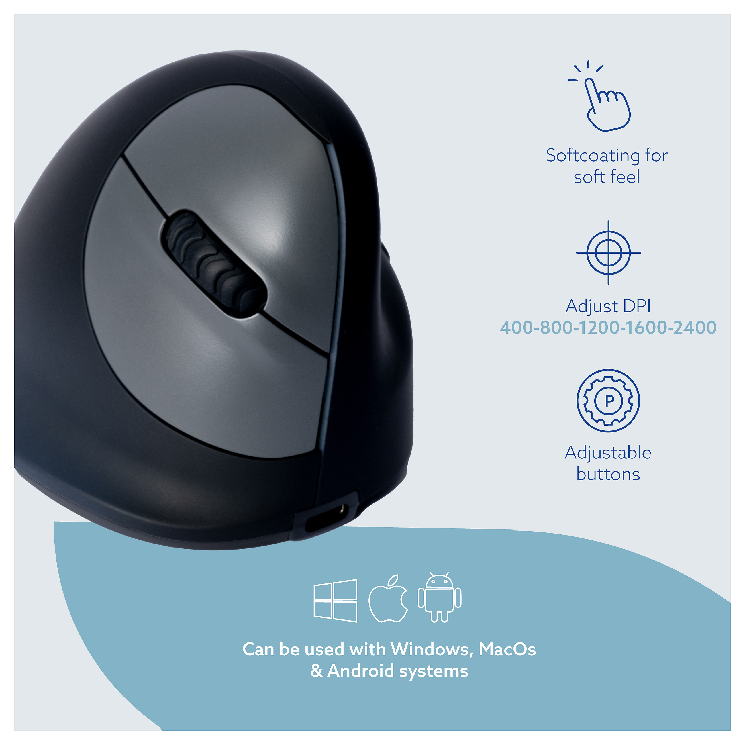 Maus pa kabllo R‑Go HE / Right‑Handed / 4 Buttons - Zezë - 10