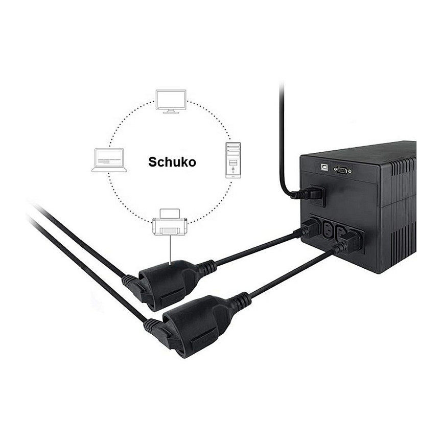 Kabllo për Furnizim me Energji Equip IEC C14 në CEE 7/3 / 0.25m - Zezë - 4