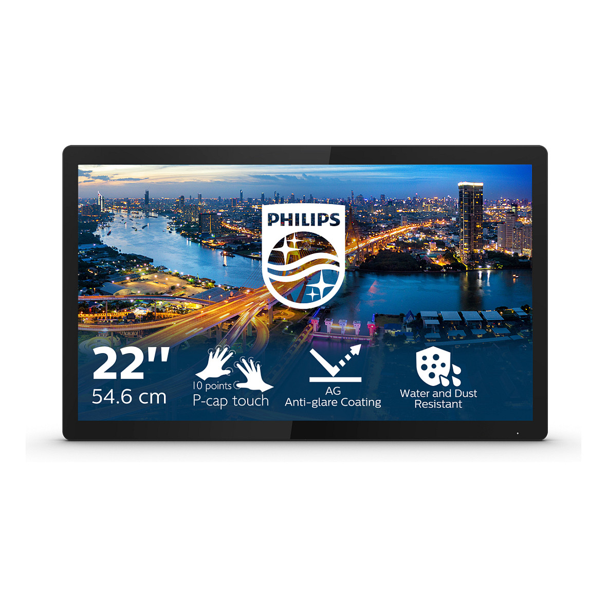 Monitor Philips B Line 222B1TFL/00 / 21.5" / Full HD IPS Touch / 75Hz / 4ms / HDMI+DP+DVI+VGA+USB - Zezë