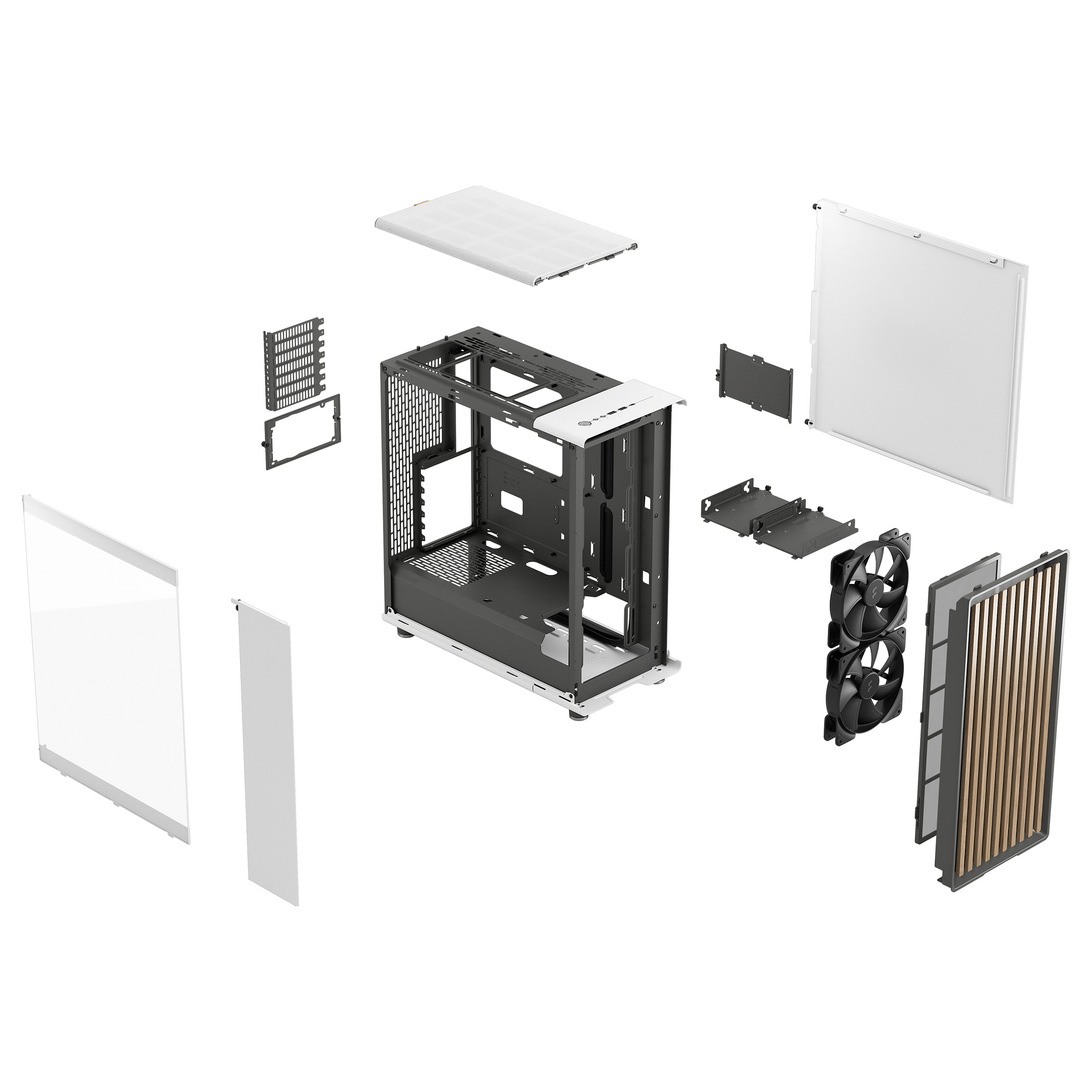 Kasë PC Fractal Design North / Midi Tower / ATX / 2x 140mm Fan - Bardhë - 7