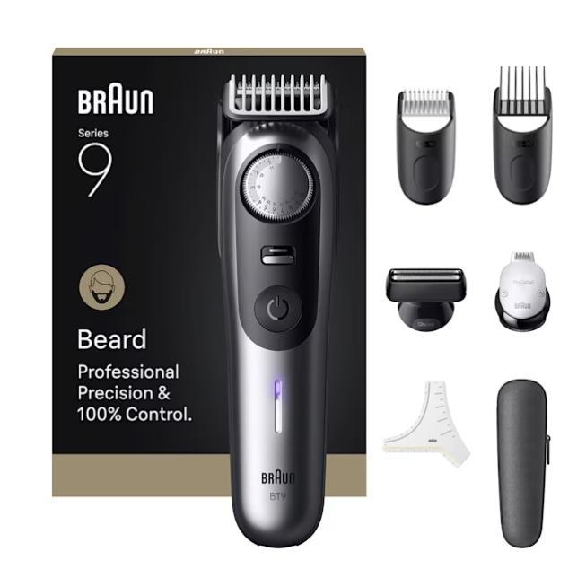 Makinë e rrojës Braun Series 9 BT9520 / 244848 / 52 Nivele / 0.5–20 mm / AutoSense / PowerBoost / PrecisionWheel / Wet & Dry / 180 Min – Zezë/Hiri - 1