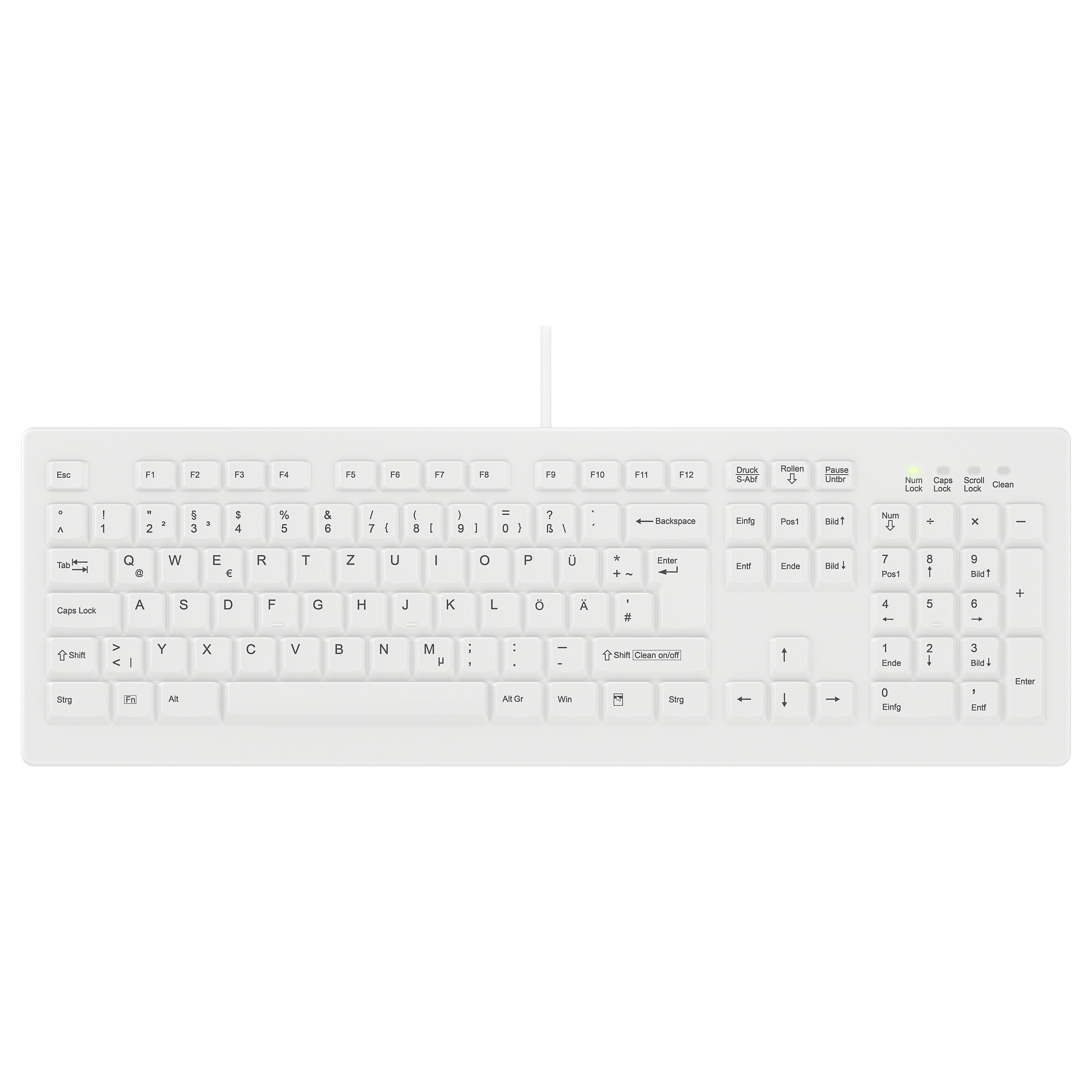 Tastierë Me Kabllo Active Key AK-C8100 Keyboard / IP68 Sealed / QWERTZ - Bardhë - 1