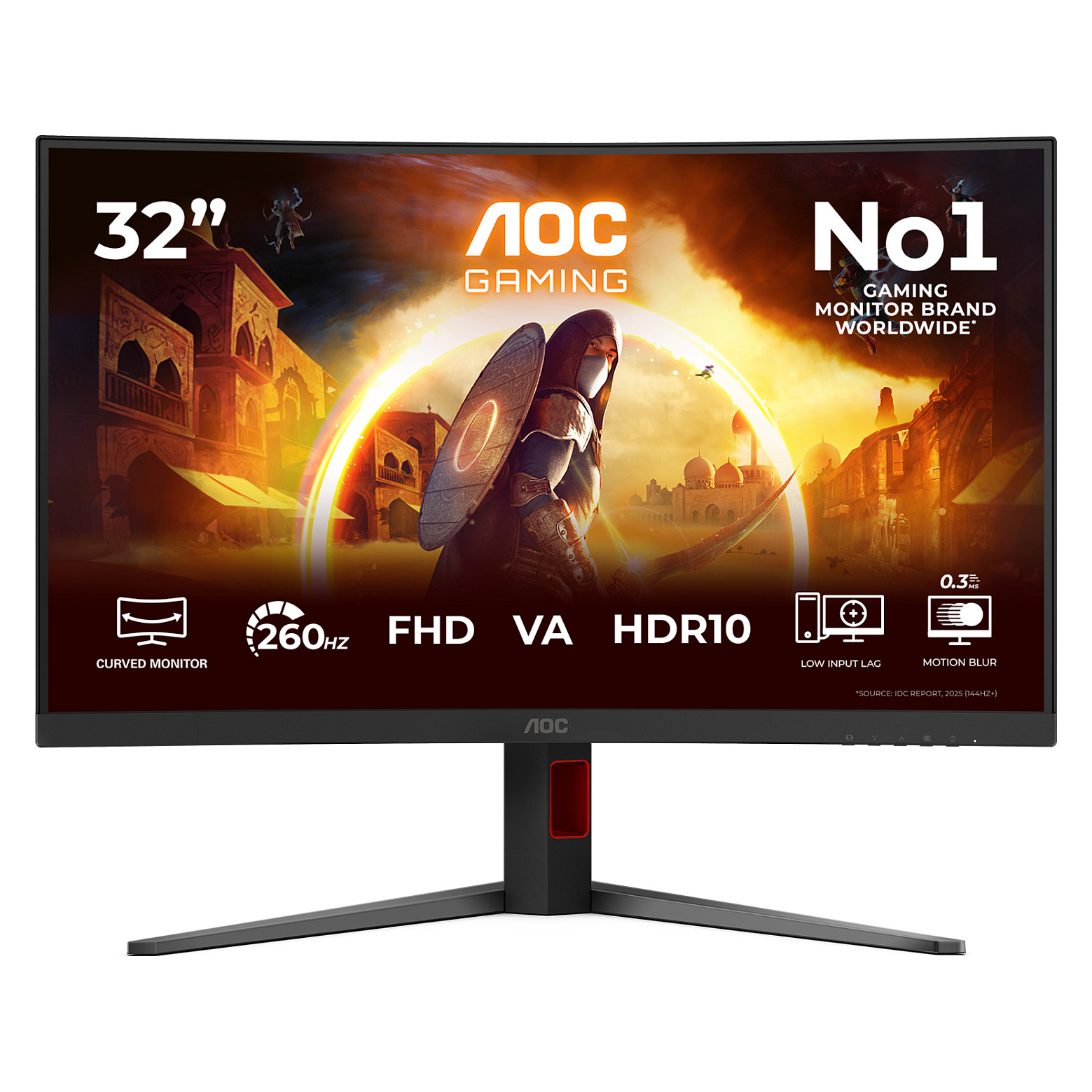 Monitor Gaming AOC G4 C32G4Z / 31.5" / Full HD VA Curved / 180Hz / 4ms / Speakers - Zezë+Kuqe