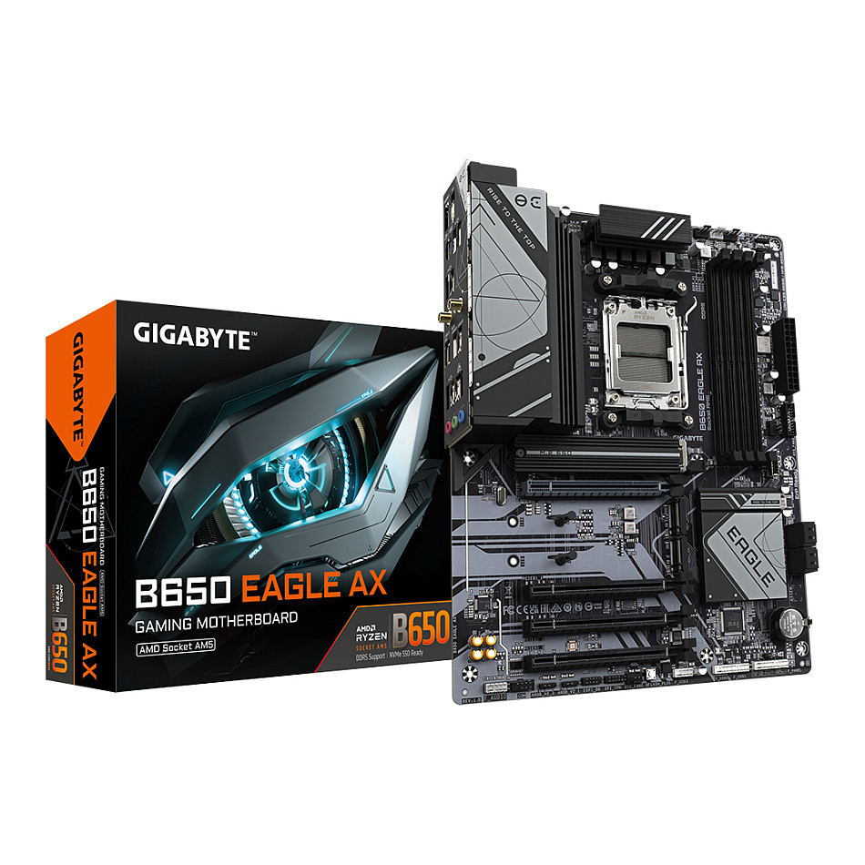 Pllakë Amë Gigabyte B650 EAGLE AX / AMD AM5 / B650 / DDR5 / ATX / Wi-Fi 6E / 1GbE LAN