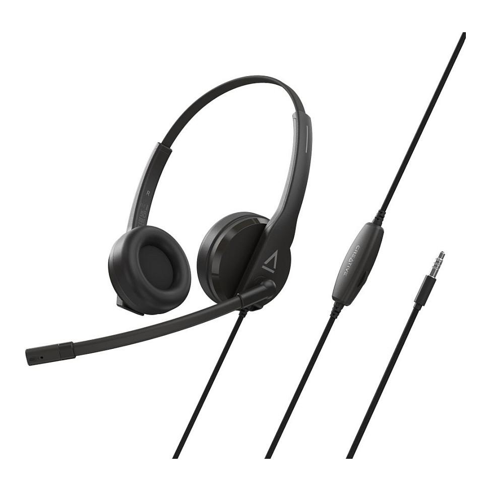 Kufje me kabllo Creative HS-230, 3.5mm, USB-A, Mikrofon - Zezë - 4