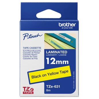 Shirit për Printer 3D Brother Colour Ribbon TZE-631 / TZE631 - Zezë mbi Verdhë - 1
