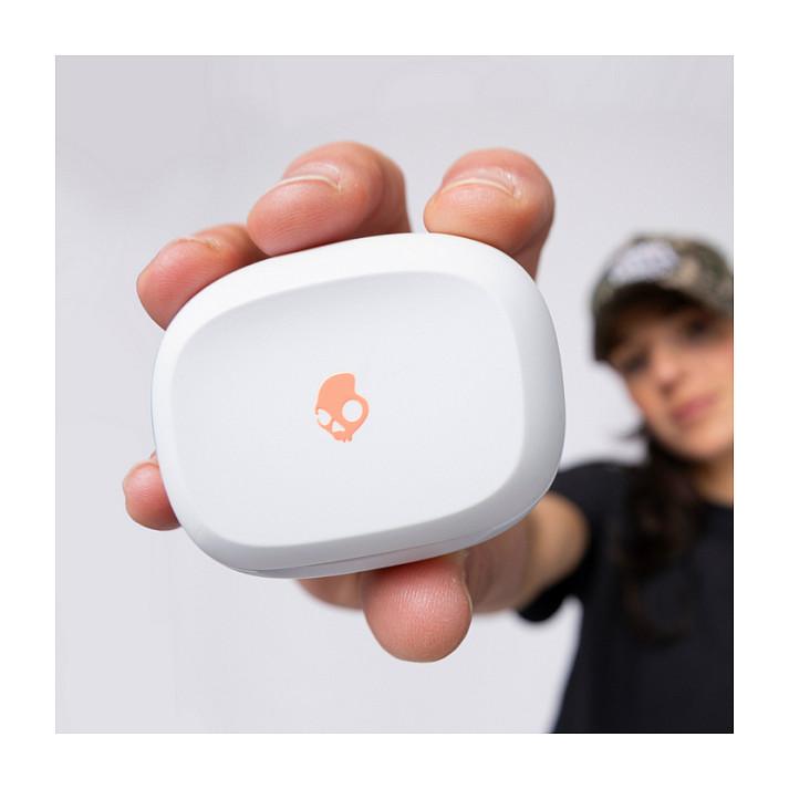 Kufje pa kabllo Skullcandy Smokin’ Buds, Bluetooth 5.2, 6mm, Mikrofon - Bardhë/Portokalli - 3
