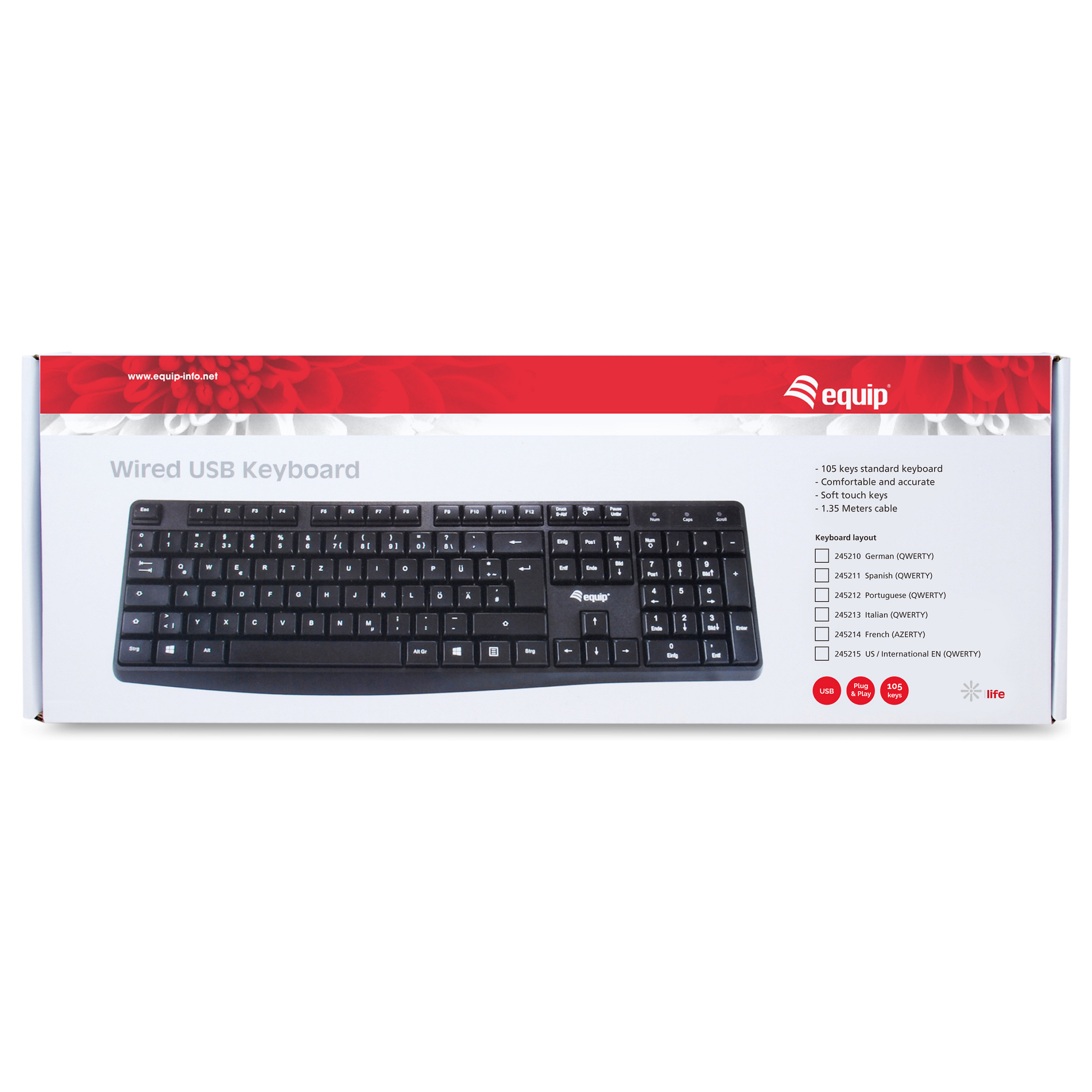 Tastierë me kabllo Equip / Italian Layout - Zezë - 4