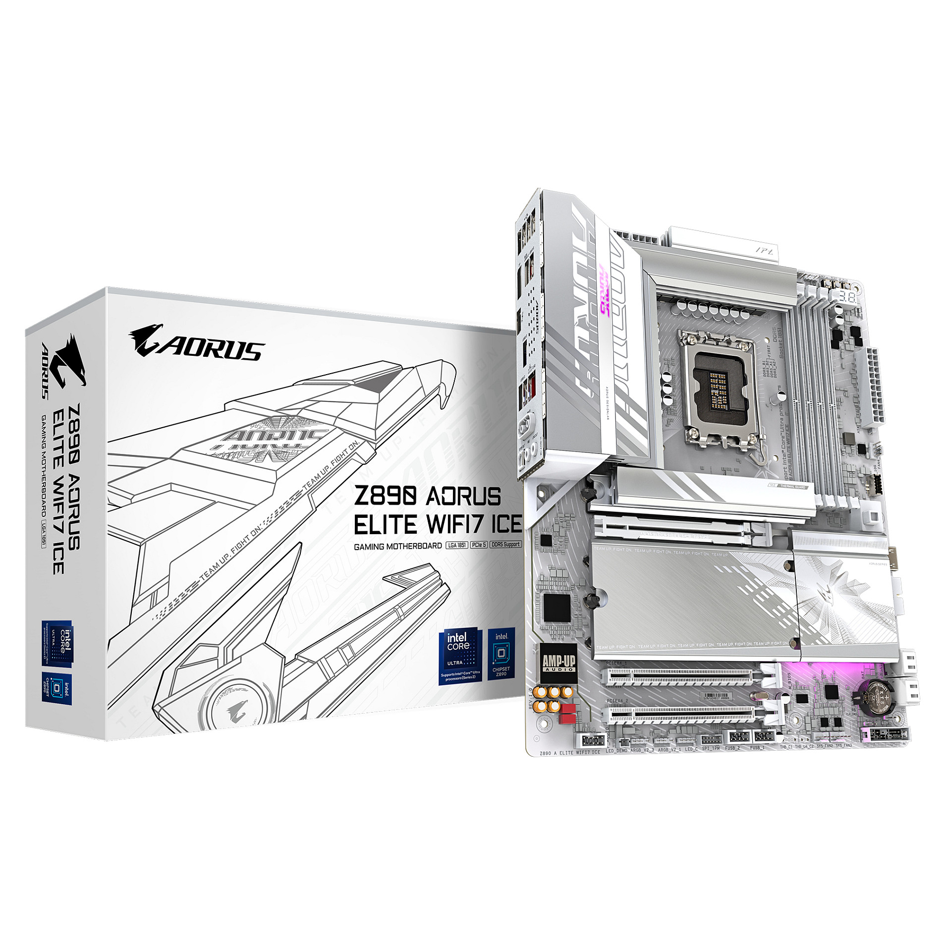 Pllakë Amë GIGABYTE Z890 AORUS ELITE WIFI7 ICE / Intel LGA1851 / Z890 / DDR5 / ATX / Wi-Fi 7 / 2.5GbE LAN - 1