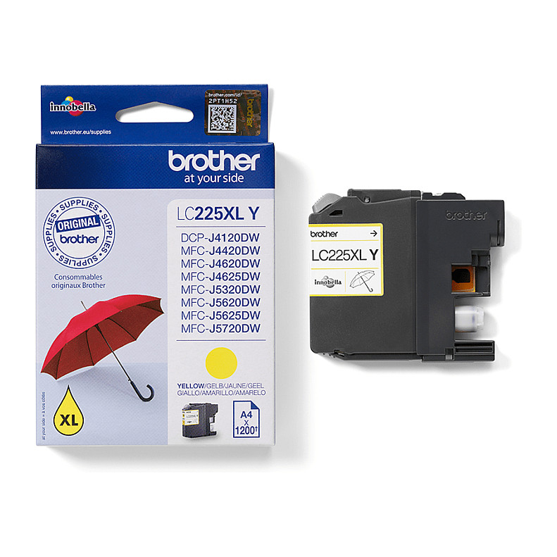 INK Brother LC-225XL-Y deri në 1.200 faqe sipas ISO/IEC 24711 - Verdhë - 2