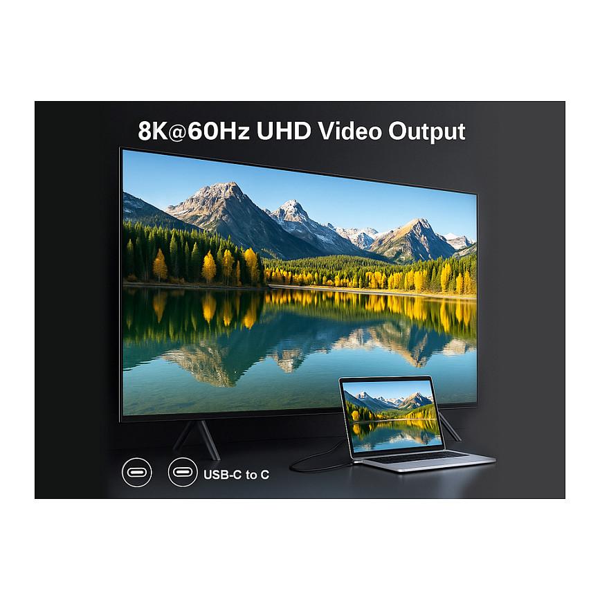 Kabllo USB Equip 128380 / USB-C në USB-C / USB4 Gen 3x2 / 40 Gbit/s / PD 3.1 240W / 8K/60Hz / 0.5m - Zezë - 9